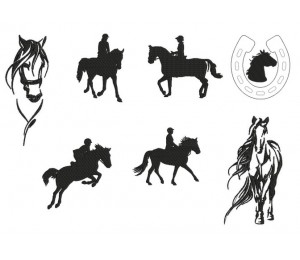 Stickserie - Pferde Silhouette 2